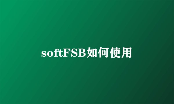 softFSB如何使用
