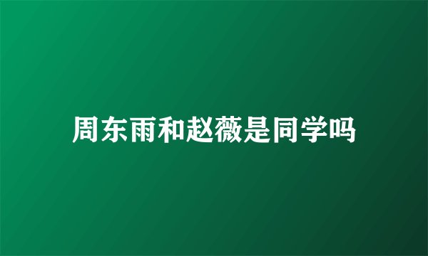 周东雨和赵薇是同学吗