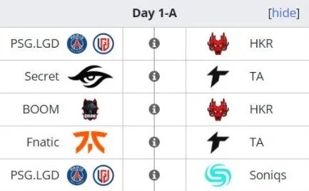 《DOTA2》Ti1110月15日赛程介绍 Ti11小组赛首日赛程