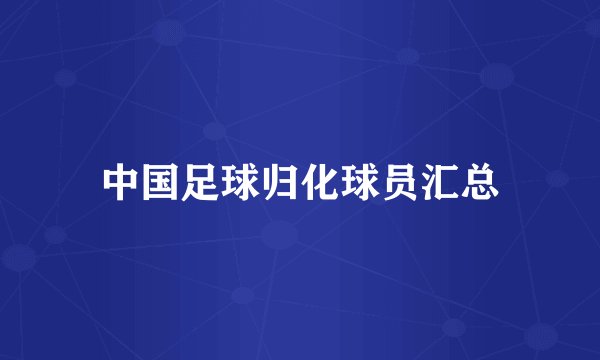 中国足球归化球员汇总