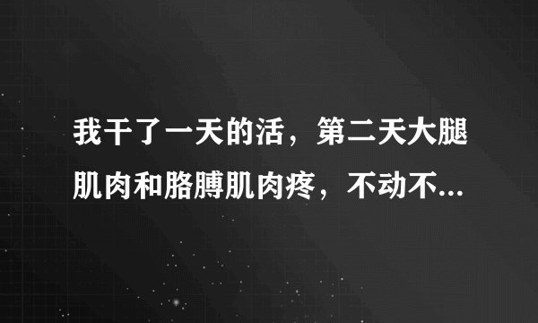 我干了一天的活，第二天大腿肌肉和胳膊肌肉疼，不动不...