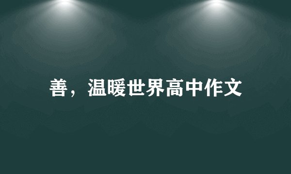 善，温暖世界高中作文