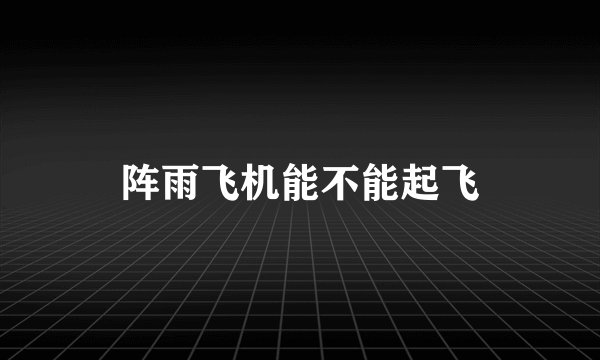 阵雨飞机能不能起飞