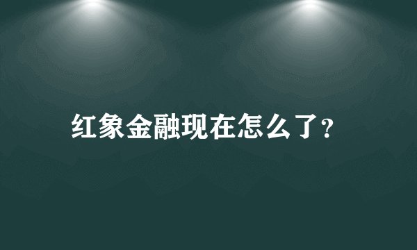 红象金融现在怎么了？
