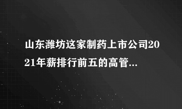 山东潍坊这家制药上市公司2021年薪排行前五的高管的背景是这样的