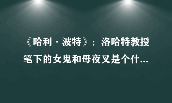 《哈利·波特》：洛哈特教授笔下的女鬼和母夜叉是个什么东东？