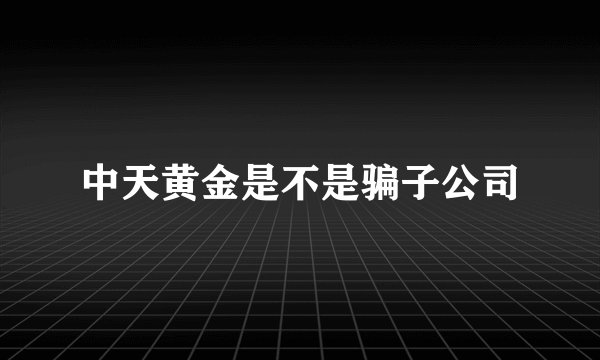 中天黄金是不是骗子公司