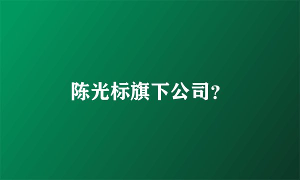 陈光标旗下公司？