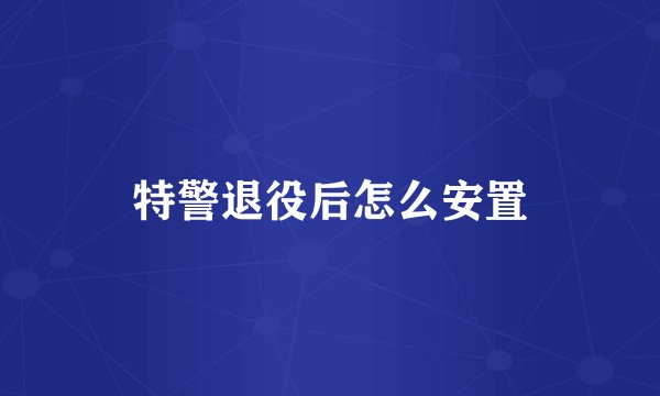 特警退役后怎么安置