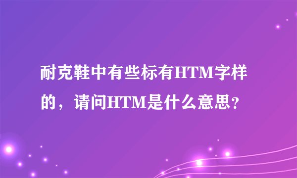 耐克鞋中有些标有HTM字样的，请问HTM是什么意思？