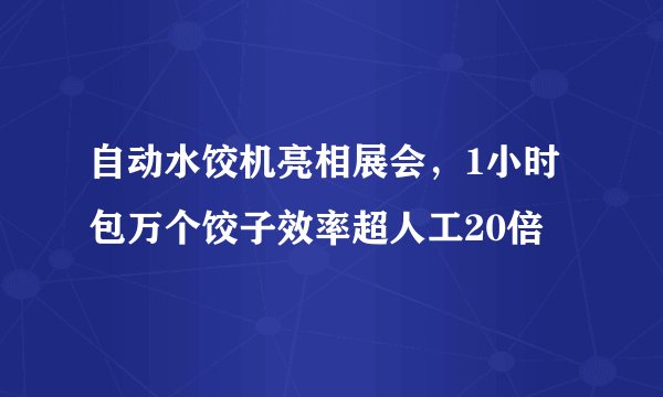 自动水饺机亮相展会，1小时包万个饺子效率超人工20倍
