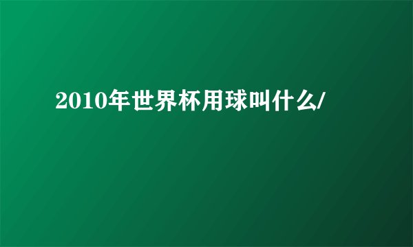 2010年世界杯用球叫什么/