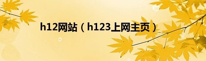 h12网站（h123上网主页）