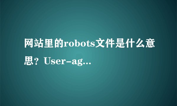 网站里的robots文件是什么意思？User-agent: *Disallow:这两个标签到底是什么意思？