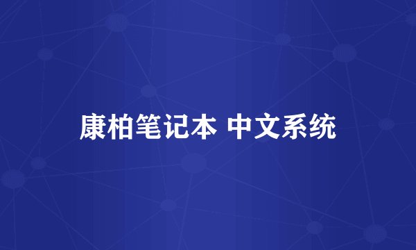 康柏笔记本 中文系统
