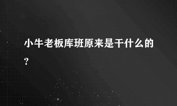 小牛老板库班原来是干什么的？