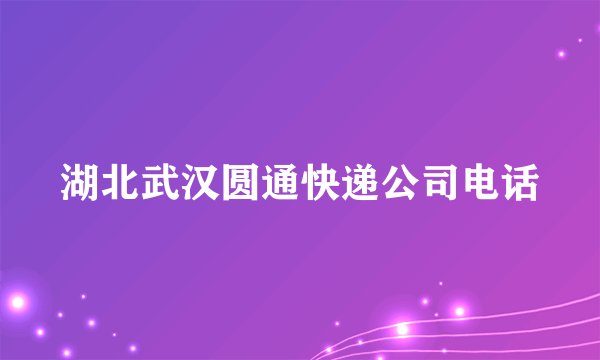 湖北武汉圆通快递公司电话