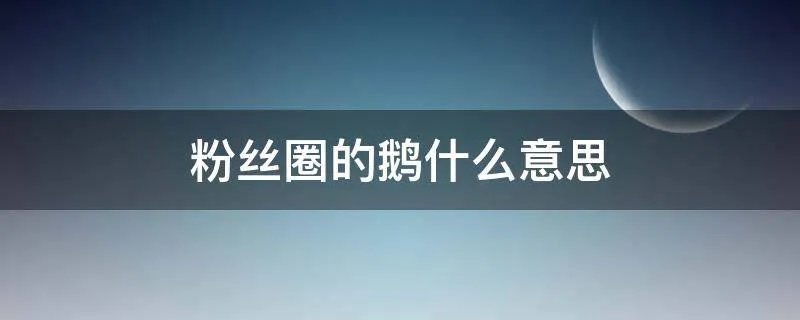 粉丝圈的鹅什么意思
