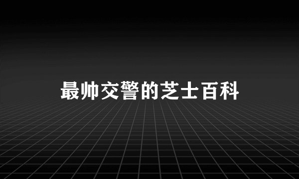 最帅交警的芝士百科