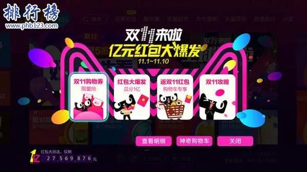 2017年双十一销售额实时数据,双十一实时交易数据