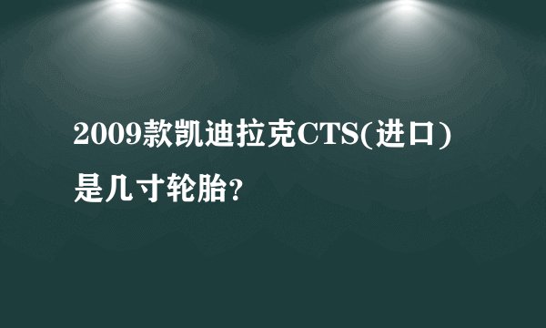 2009款凯迪拉克CTS(进口)是几寸轮胎？
