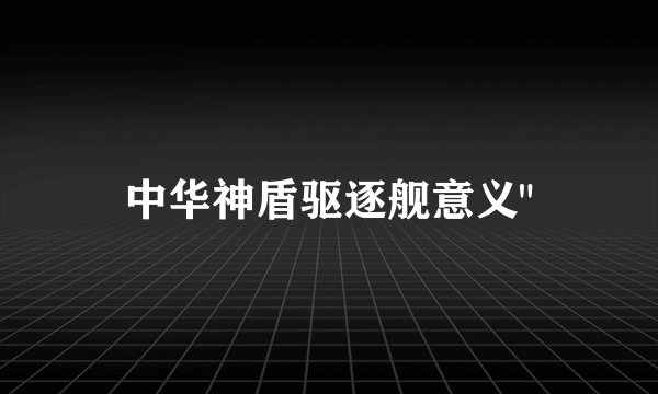 中华神盾驱逐舰意义
