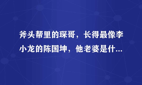 斧头帮里的琛哥，长得最像李小龙的陈国坤，他老婆是什么来历?