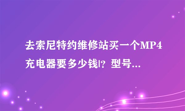 去索尼特约维修站买一个MP4充电器要多少钱|？型号是SWZ-S738F