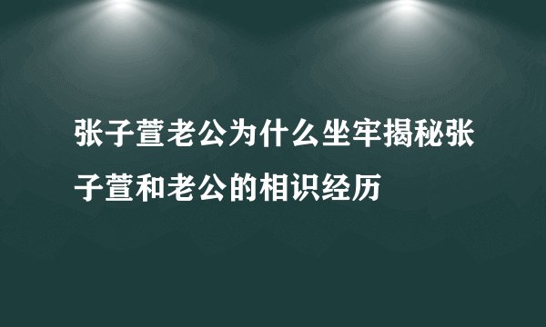 张子萱老公为什么坐牢揭秘张子萱和老公的相识经历