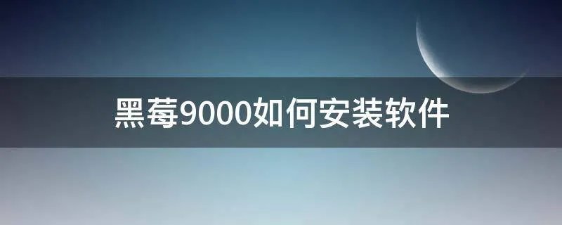 黑莓9000如何安装软件