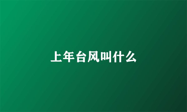 上年台风叫什么