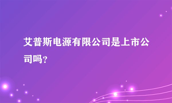 艾普斯电源有限公司是上市公司吗？