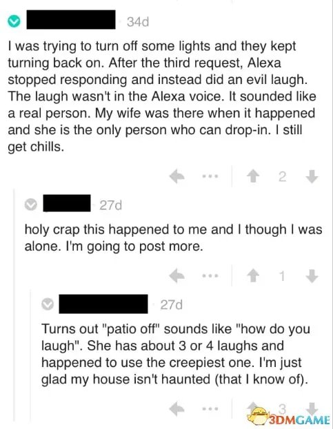 吓人！多名用户反应亚马逊Echo智能音箱突然发笑