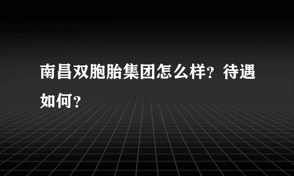 南昌双胞胎集团怎么样？待遇如何？