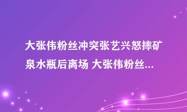 大张伟粉丝冲突张艺兴怒摔矿泉水瓶后离场 大张伟粉丝事件始末真相