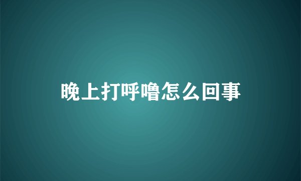 晚上打呼噜怎么回事
