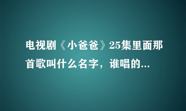 电视剧《小爸爸》25集里面那首歌叫什么名字，谁唱的？ 就是，小艾跟齐大胜求婚及结婚中放的那段歌 好