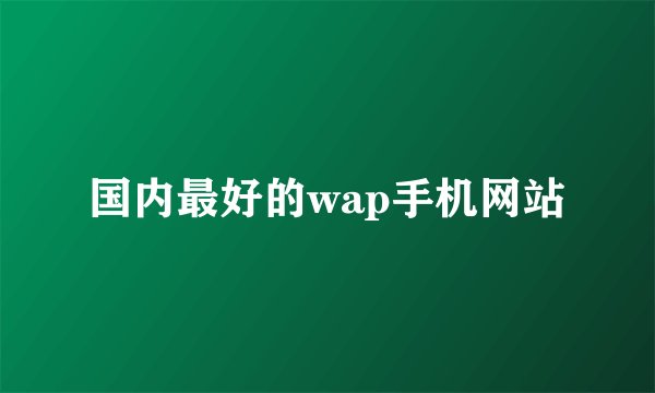 国内最好的wap手机网站