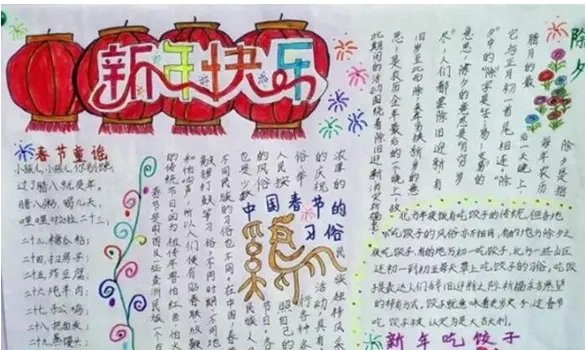 2019简单猪年手抄报画法 2019猪年手抄报简单易画