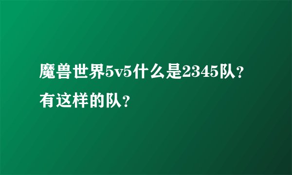 魔兽世界5v5什么是2345队？有这样的队？