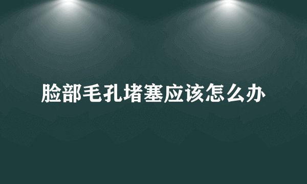 脸部毛孔堵塞应该怎么办
