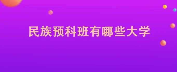 民族预科班有哪些大学