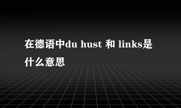 在德语中du hust 和 links是什么意思
