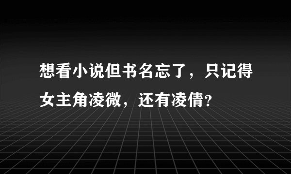 想看小说但书名忘了，只记得女主角凌微，还有凌倩？