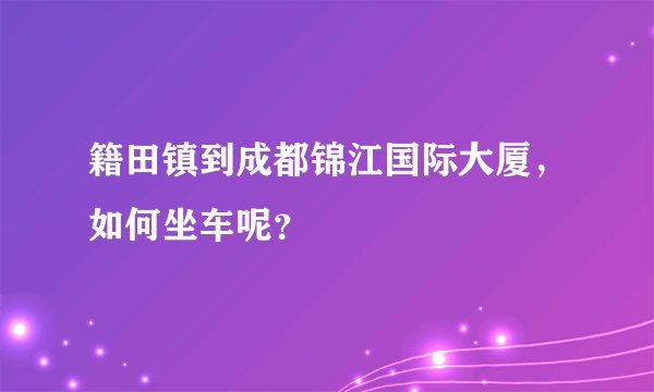 籍田镇到成都锦江国际大厦，如何坐车呢？
