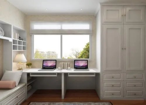 书柜电脑桌一体效果图欣赏 四款你不可错过的好设计