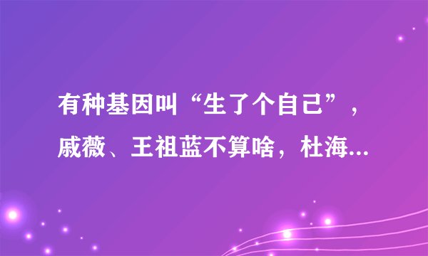 有种基因叫“生了个自己”，戚薇、王祖蓝不算啥，杜海涛复制粘贴