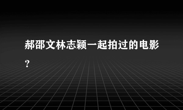 郝邵文林志颖一起拍过的电影？