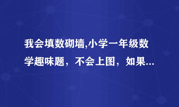 我会填数砌墙,小学一年级数学趣味题，不会上图，如果知道的加Q给我