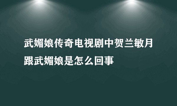 武媚娘传奇电视剧中贺兰敏月跟武媚娘是怎么回事
